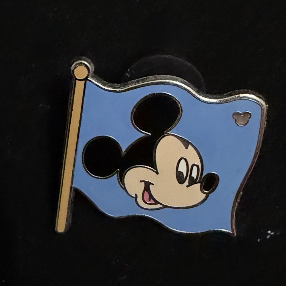 Disney Hidden Mickey Mickey Mouse Blue Flag Pin 3 of 6 WDW Trading Pin